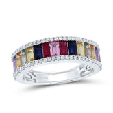 1/4CTW-DIA CN 2CTW BAG-NAT GEM MULTI CLR SAPPHIRE RING